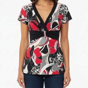 Heart Soul Large Blouse With Rhinestone Buckle Flutter Sleeves Polyester Y2K